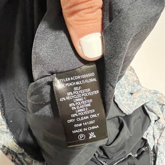 ASTR the Label • Santorini Dress in Blue & Peach Multi Floral - Picture 12 of 12